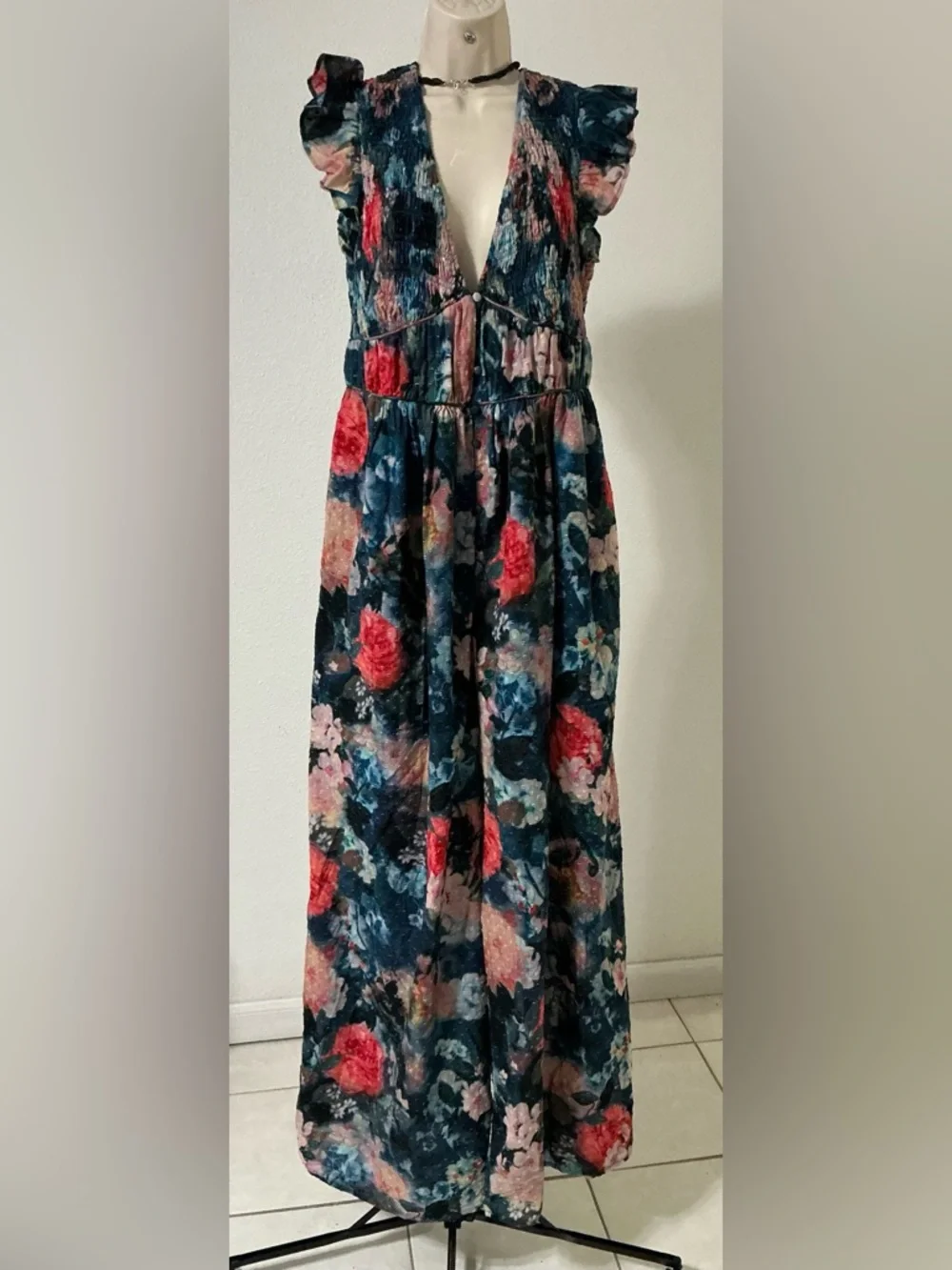 EUC Anthropologie The Peregrine Jumpsuit: Printed Eyelet Edition Size Small - Picture 4 of 16